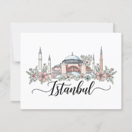 Türkei Istanbul Hagia Sophia Floral Postkarte