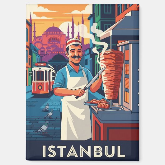 Türkei Istanbul Kebab Street Vendor Magnet (Vorderseite)