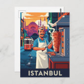 Türkei Istanbul Kebab Street Vendor Postkarte (Vorne/Hinten)