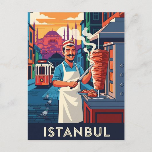 Türkei Istanbul Kebab Street Vendor Postkarte (Vorderseite)
