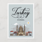 Türkei Istanbul Kunstreise Illustration Postkarte (Vorderseite)