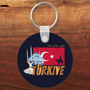 Türkei Istanbul Vintage-Flagge Türkei Souvenir Schlüsselanhänger