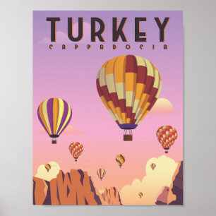 Türkei Kappadokien Berühmte Reiseort-Illustration Poster