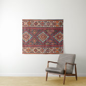 Türkei Kilim Aztec Red Blue Tan  Wandteppich (Beispiel (Horizontal))