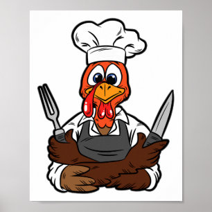 Türkei Koch Erntedank Tag Funny Cook Kulinarisches Poster