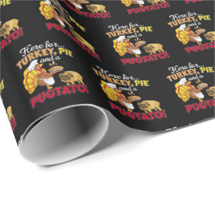 Türkei, Kuchen und ein Pugtato Erntedank Mops Dog Geschenkpapier
