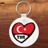 Türkei Ländercode Flag Herzklopfen, TUR Schlüsselanhänger (Vorderseite)