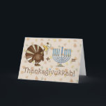 Türkei, Menorah, humorvolle Thanksgivukka Gruß Feiertagskarte<br><div class="desc">Feiern Sie dies einmal in einem lebenslangen Ereignis, wenn sich Erntedank und Hanukka für einen herrlichen Urlaub zusammentun. Design zeigt humorvolle Truthahn und blaue Menorah auf Herbst Blätter Hintergrund und Thanksgivukah Text mit Star of David Akzente. (mit originalen Grafiken geschaffen)</div>