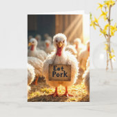 Türkei mit dem Zeichen "Schweinefleisch essen" Karte (Gelbe Blume)