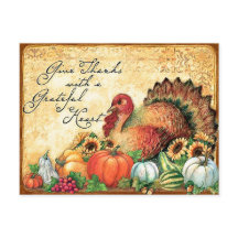 Türkei mit Herbstfrüchten, Vintager Erntedank