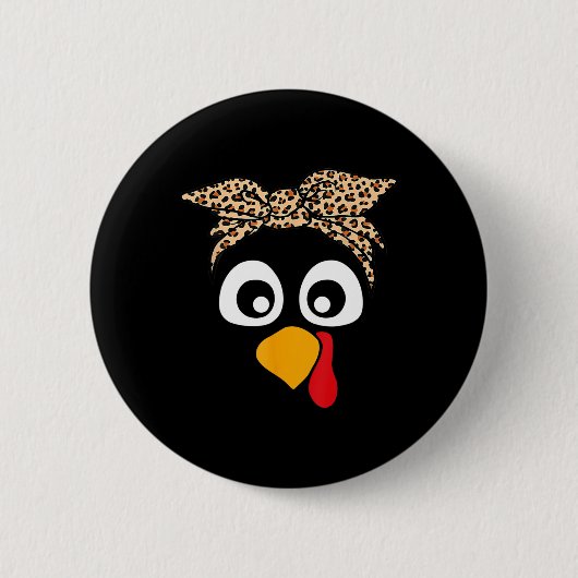 Türkei mit Leopard Kopf Frauen Erntedank Pil Button (Vorderseite)