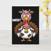 Türkei Moo Cow Funny Erntedank Karte (Gelbe Blume)
