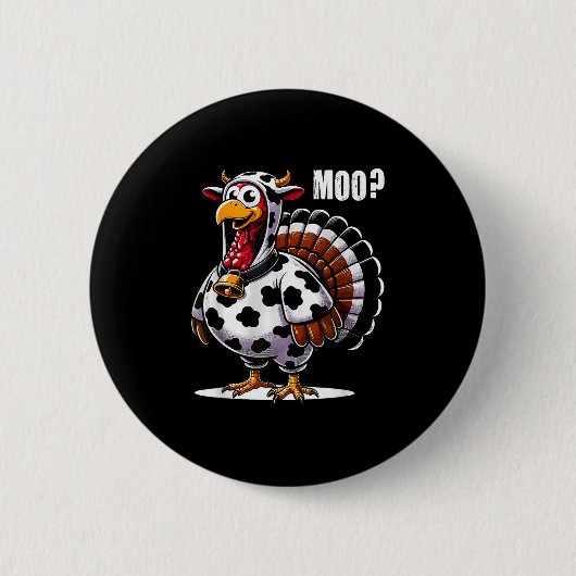 Türkei Moo Cow Kostüm Funny Erntedank Button (Vorderseite)