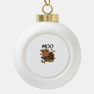 Türkei Moo Cow Kostüm Funny Erntedank Türkei D Keramik Kugel-Ornament