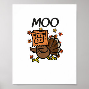 Türkei Moo Cow Kostüm Funny Erntedank Türkei D Poster