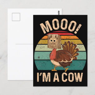 Türkei Moo: Die berühmteste Kuh und Thanksgivin in Postkarte