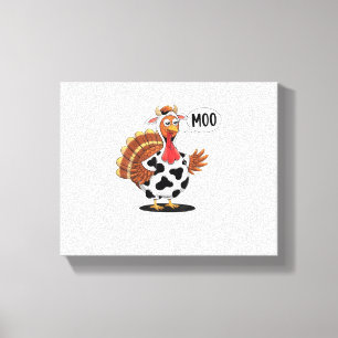 Türkei Moo Erntedank Funny Turkey Kuh Moo Famile Leinwanddruck
