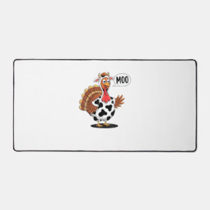 Türkei Moo Erntedank Funny Turkey Kuh Moo Famile Schreibtischunterlage