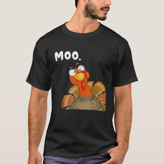 Türkei Moo Funny Erntedank Fake Kuh für Männer Fra T-Shirt (Vorderseite)
