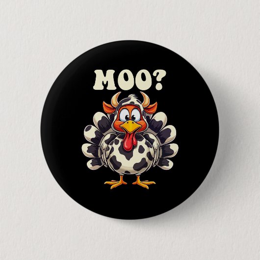 Türkei Moo Funny Erntedank Männer Frauen Kinder Button (Vorderseite)