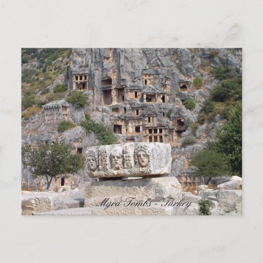 Türkei, Myra Rock Tombs, alte Ruinen Postkarte (Vorderseite)
