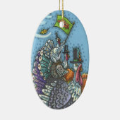 TÜRKEI-NATIONALOval, GOBBLERS-ERNTEDANK Keramik Ornament (Rechts)