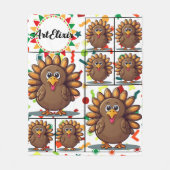 Türkei Niedlich Kawaii Brown Print Fleecedecke (Vorderseite)