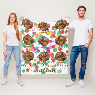 Türkei Niedlich Kawaii Brown Print Fleecedecke