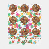 Türkei Niedlich Kawaii Brown Print Fleecedecke (Vorderseite)