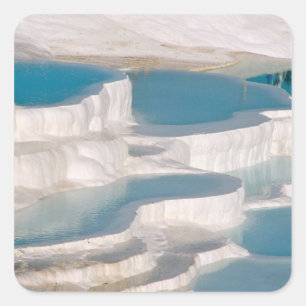Türkei, Pamukkale Cotton Castle). Quadratischer Aufkleber