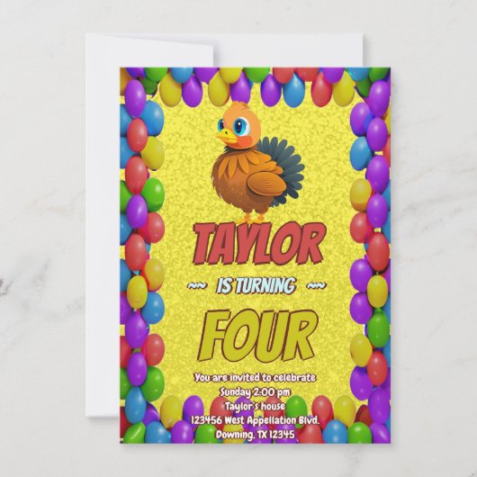 Türkei Personalisiert Geburtstag Einzigartig Einla Einladung (Vorderseite)