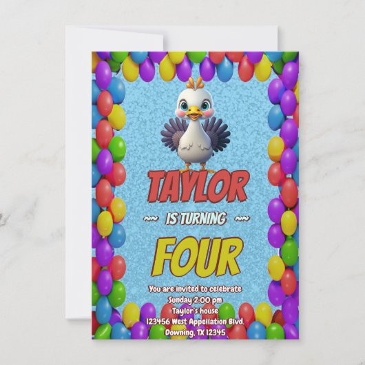 Türkei Personalisiert Geburtstag Einzigartig Einla Einladung (Vorderseite)