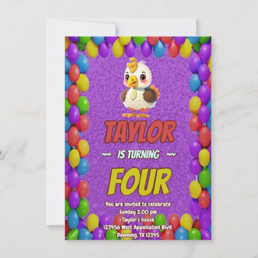 Türkei Personalisiert Geburtstag Einzigartig Einla Einladung (Vorderseite)