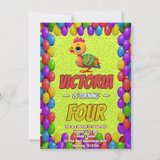 Türkei Personalisiert Geburtstag Einzigartig Einla Einladung (Vorderseite)