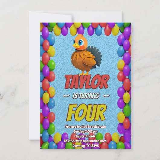 Türkei Personalisiert Geburtstag Einzigartig Einla Einladung (Vorderseite)