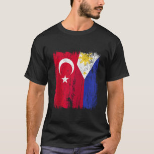 Türkei Philippinen Halbfahne Türkisches Philippino T-Shirt