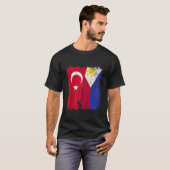 Türkei Philippinen Halbfahne Türkisches Philippino T-Shirt (Vorne ganz)