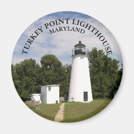 Türkei Point Lighthouse, Maryland Round Magnet