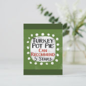 Türkei Pot Pie Review 5 Sterne Postkarte (Stehend Vorderseite)