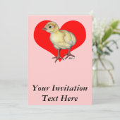 Türkei Poult Heart Einladung (Stehend Vorderseite)
