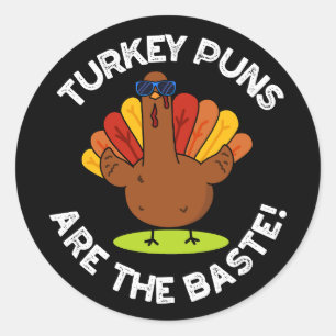 Türkei Puns sind die Baste Funny Food Puff Dark BG Runder Aufkleber