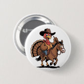 Türkei Reiten eines Pferdes Cowboy Türkei Erntedan Button (Vorne & Hinten)