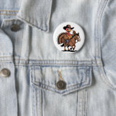 Türkei Reiten eines Pferdes Cowboy Türkei Erntedan Button (Beispiel)
