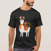 Türkei Reiten Lama Alpaca Pilgrim Erntedank Au T-Shirt (Vorderseite)