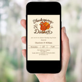 Türkei Retro Creme Erntedank Dinner Einladung