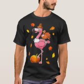 Türkei Riding Flamingo Erntedank Day T-Shirt (Vorderseite)