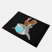 Türkei Riding Shark Face Mask Funny Animal Fußmatte (Schrägansicht)