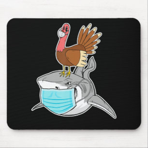Türkei Riding Shark Face Mask Funny Animal Mousepad