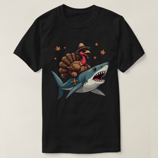 Türkei Riding Shark Funny Erntedank T-Shirt (Design vorne)