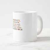 Türkei Rolls Casserole, Erntedank Retro Funny F Jumbo-Tasse (Vorderseite Rechts)